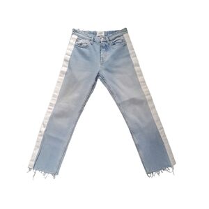 ZARA Light Blue High-rise Jeans with White Side Stripes